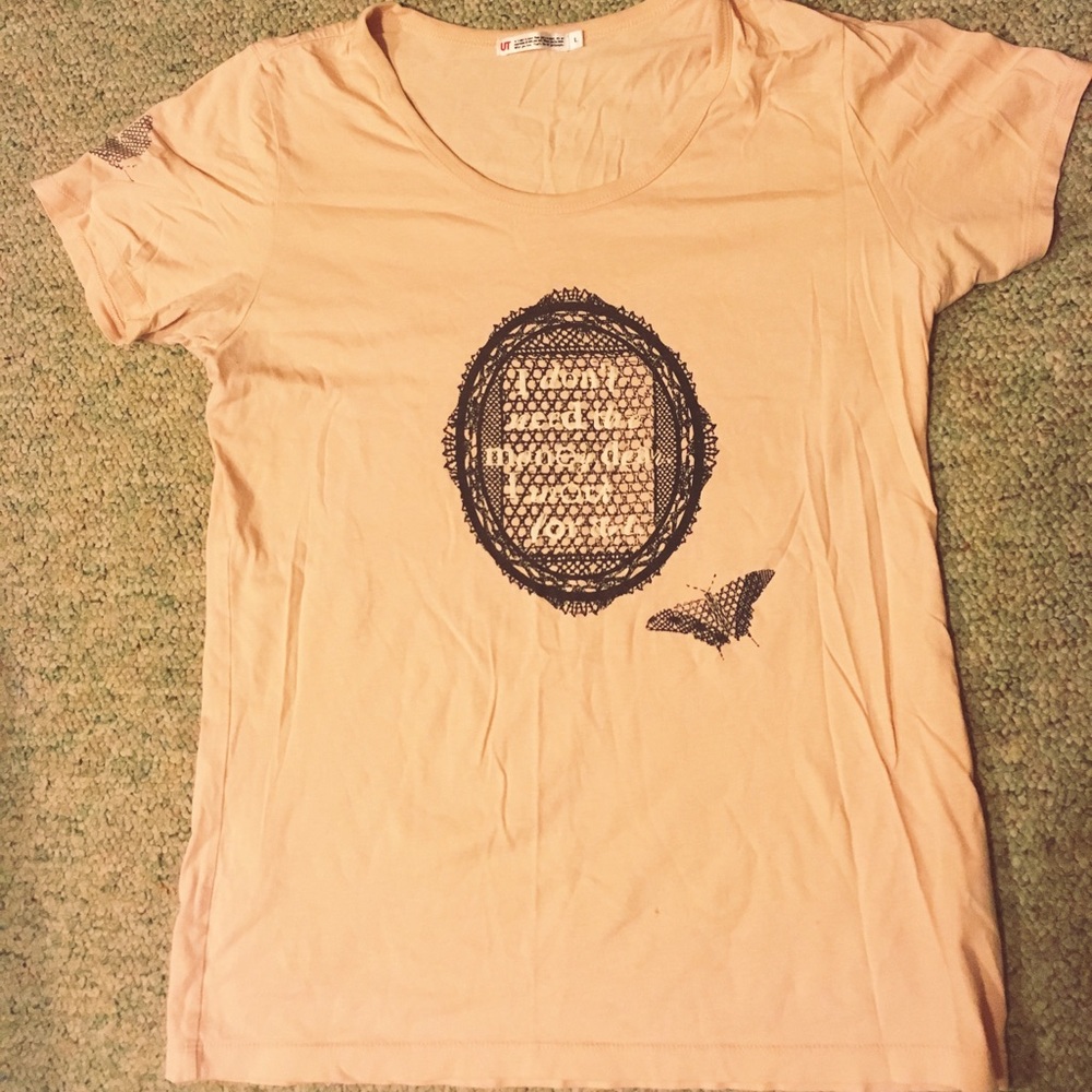 UNIQLO UT pale pink/cream tee t-shirt